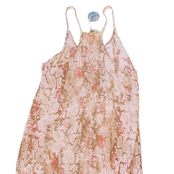TEMPLE RO $168 Snake Print Boho Racer-Back Maxi Dress M - NEW - Made in USA - Picture 12 of 15